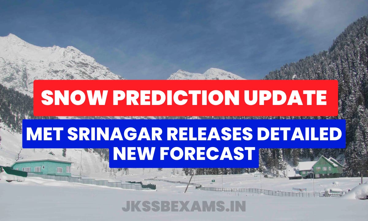 Snow Prediction Update MeT Srinagar Releases Detailed New Forecast